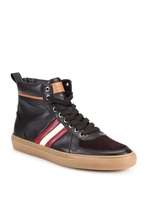 men's leather high top sneakers.